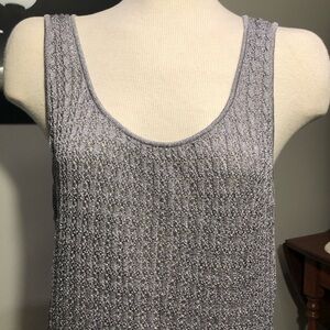Talbots Silver Crochet-look Tank XL
